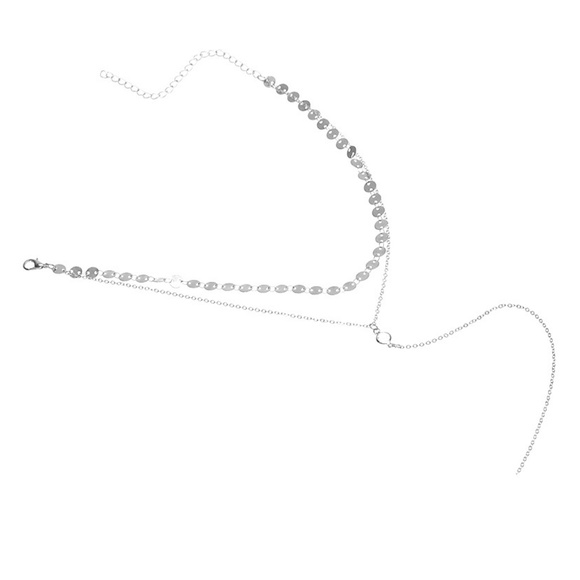 ARIA | Dainty Boho Silver Layered Choker Necklace - Picture 3 of 4